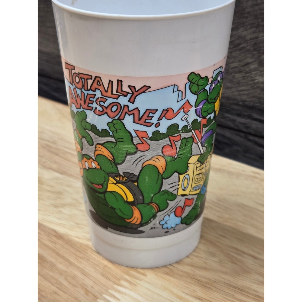 Vintage 1990 TMNT Burger King Plastic Cup Teenage Mutant Ninja Turtles 90s Retro
